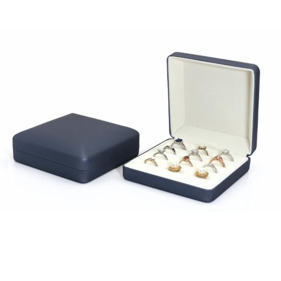 Portable Jewelry Storage Box Luxury Faux Leather Velvet Lining Solid Color Large Capacity Ear Studs Finger Ring Organizer Holder Container Case