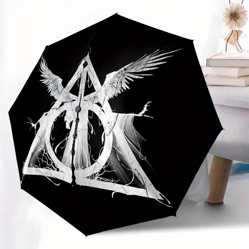 Harry Potter Automatic Umbrella - Foldable with 8 Iron Ribs, Portable for Outdoor, Gift, Outdoor Umbrell, Playful Accessory, Durable High Qu
