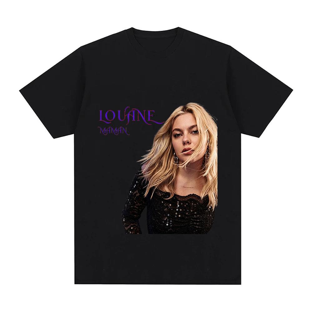 Louane 100% Cotton T-shirt Classic Aesthetic Graphic Print Tees Unisex Casual Streetwear Spring Summer Fashion Round Neck Tops XS чёрный