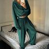 Two Piece Tracksuit Set for Women Cropped Zip Up Sweatshirt And Wide Leg Sweatpants Sets Spring Casual Sweatsuit Lounge Set