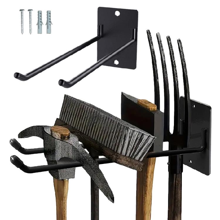 Wall Hanging Garden Tool Rack Metal Construction For Balcony Shed Storage Organizer for Shovel Rake Broom