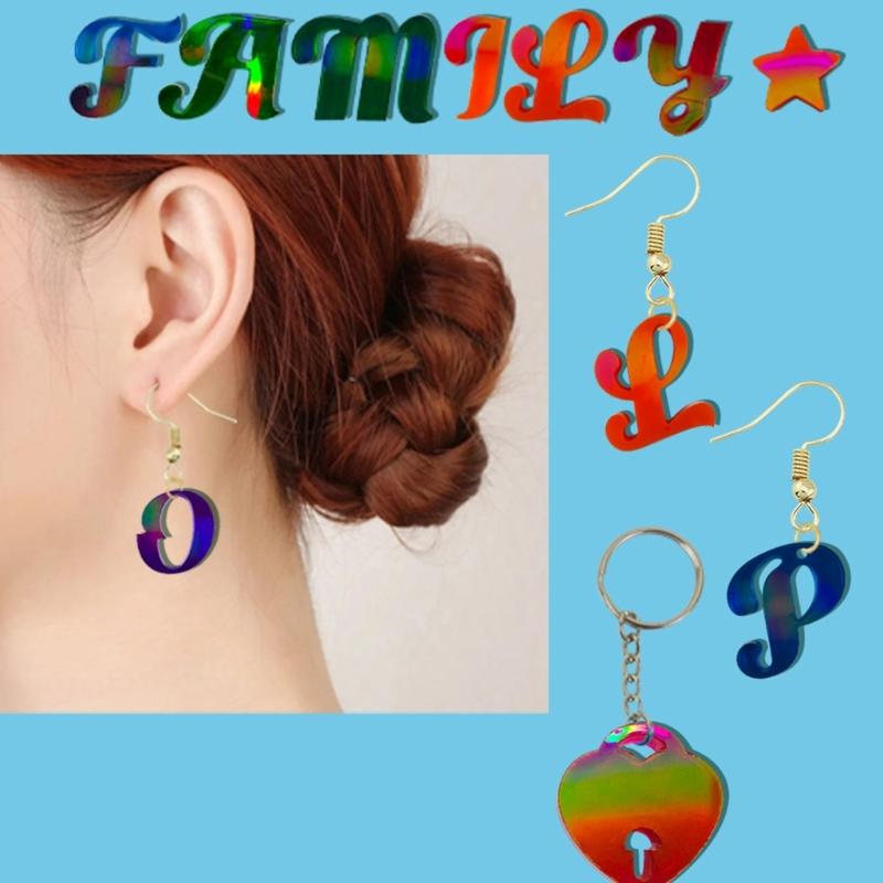 Holographic Resin Casting T Mold,Sign Letter Silicone Mold for Epoxy Resin Crafts,Keychains,Earrings Jewelry