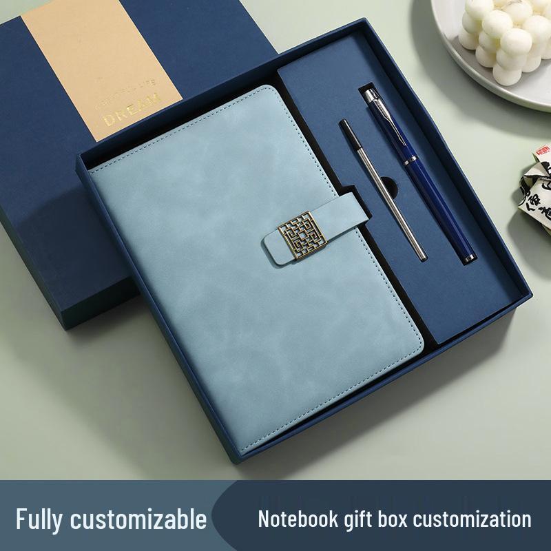Faux Leather Business Laptop Gift Set with Buckle Student Diary & Stationery Notebooks