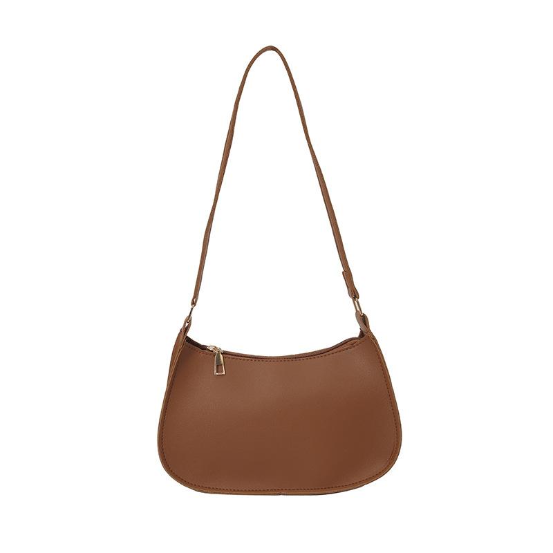 

Popular fashion Korean version shoulder bag women s summer new ins solid color gentle and simple crescent bag світло-коричневого кольору