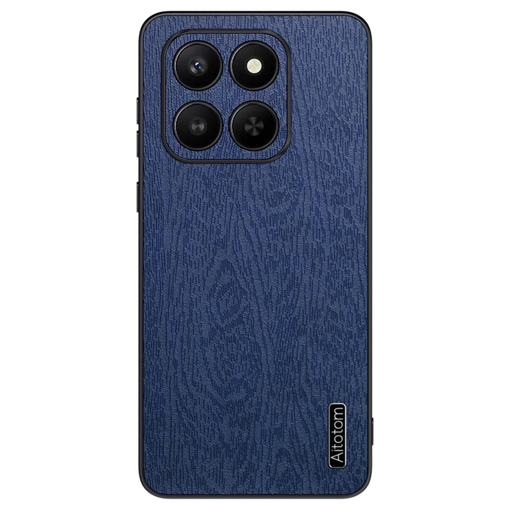 

For Honor 400 Smart 5G/4G/X7d 4G Case Wood Texture PU Leather Coated PC TPU Phone Cover
