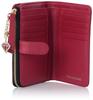 And Zipper Bifold Wallet Soft Smooth Cowhide Logo Embossed with Charm Card Storage Compact PDLWDFS3 Fuchsia Pink [Pinky Diane] L-shaped [Canelé]