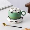 A95I-Bambus Panda Filter Tee Trennbecher Japanische Teetasse mit Sieb Haushalt Teezubereiter Büro Wasserbecher Teeset Geschenk