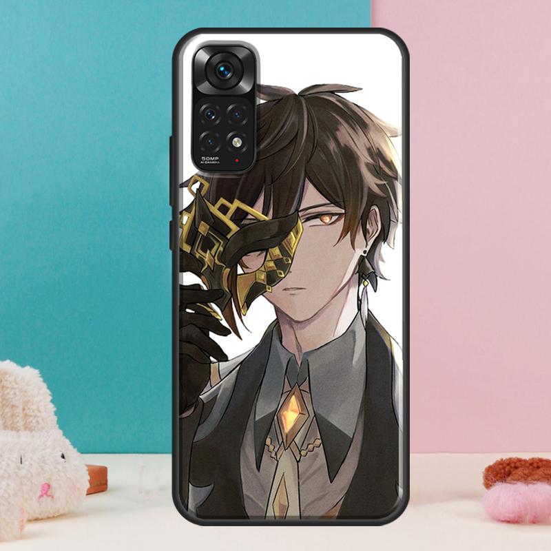 Zhongli Genshin Impact Case For Xiaomi Redmi Note 13 12 Pro 14 11 9 10 9S 10S 11S 12S Redmi 14C 13C 10C 12C Cover
