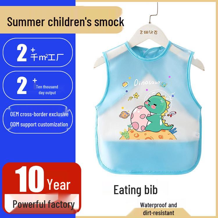 Waterproof Unisex Baby Bib: Anti-Stain Sleeveless Smock for Kids, Reversible Protective Wear.