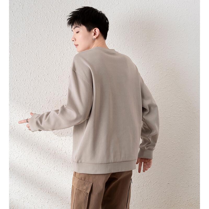 TonLion Men's Left Chest Print Crewneck Sweatshirt