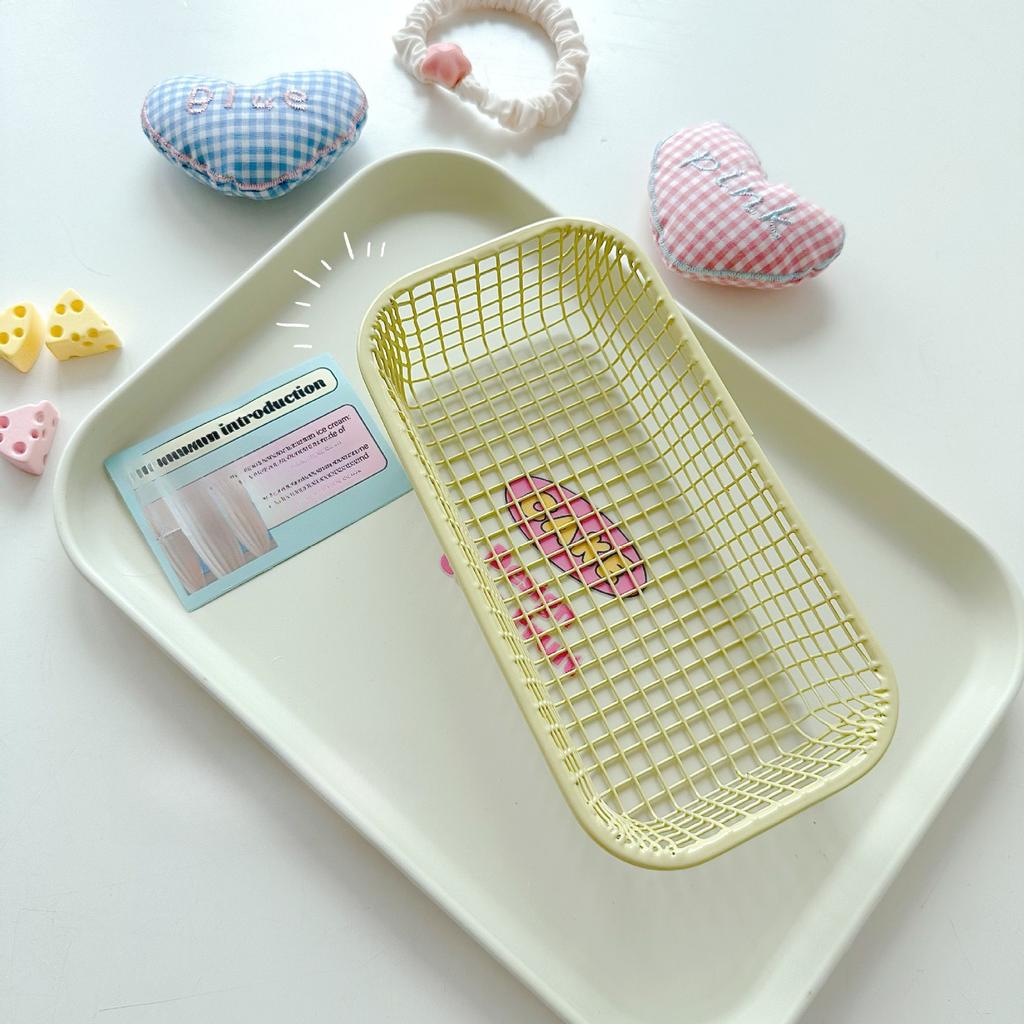 Stationery Organizer and Storage Box, Office Storage Basket, Cosmetic Sorting Rack, Desktop Decorative Photo Prop Storage Basket