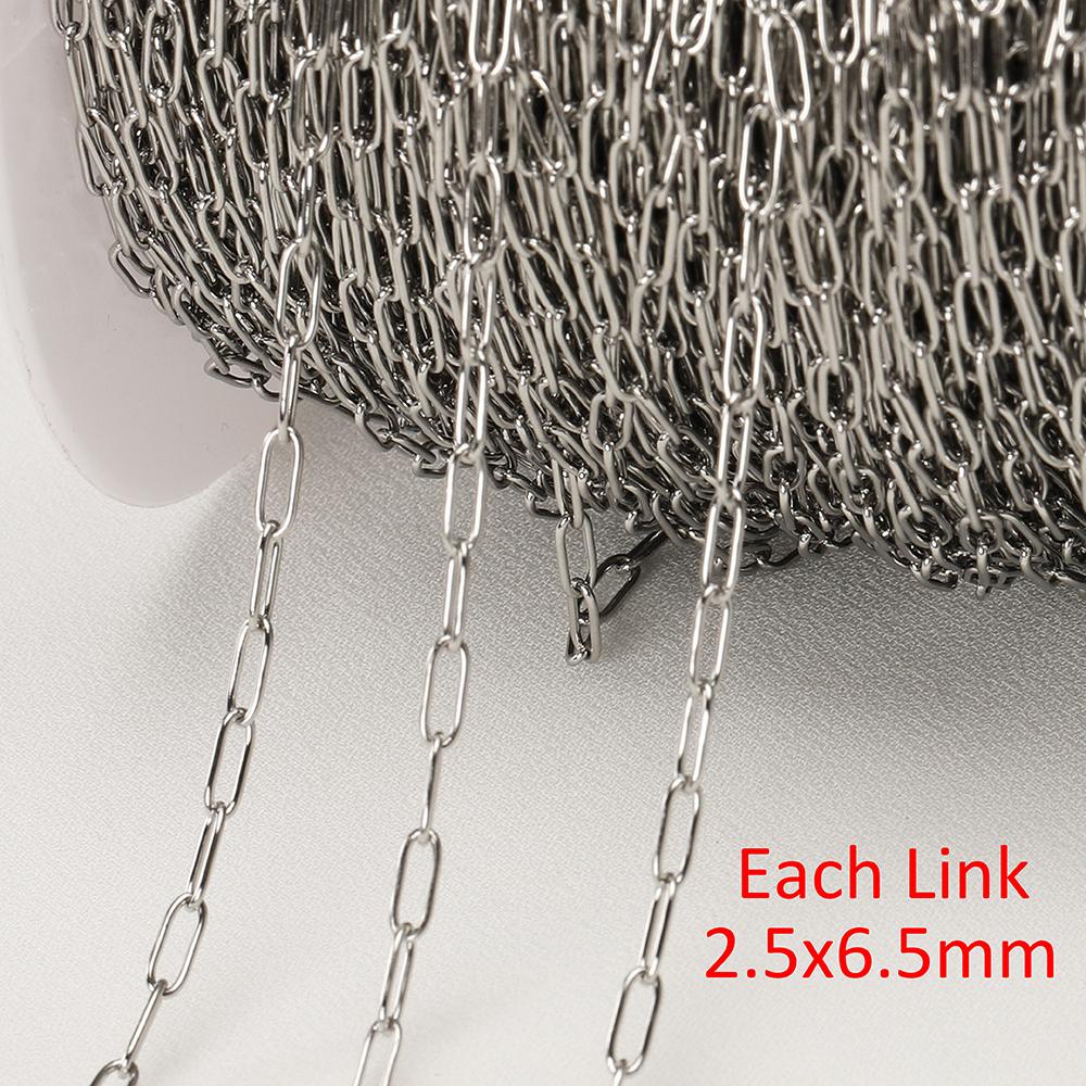 No Fade 2Meters Stainless Steel Link Chains for Jewelry Making DIY Necklace Bracelet Chain Accessories Beaded Chain Wholesale