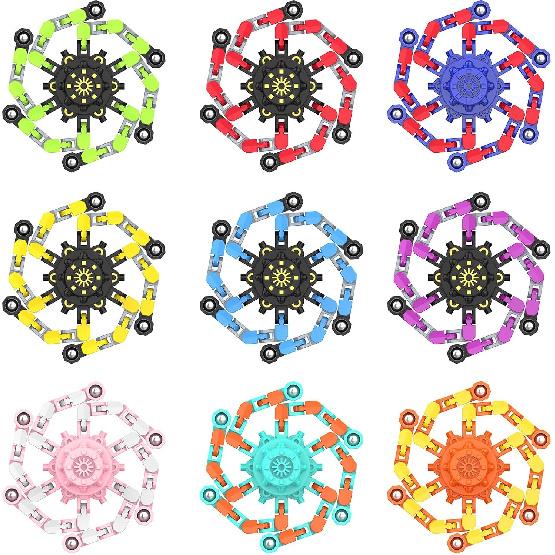 Transformable Fidget Spinners,Funny Stress Relief Sensory Fidget Toys,Deformable Chain DIY Robot Fingertip Gyros Toys Birthday Party Favors Easter
