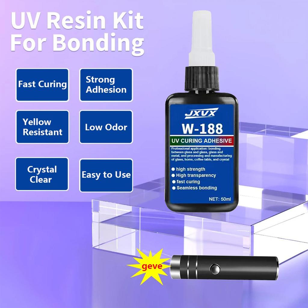 High-Strength UV Epoxy Adhesive UV-Curable Glue DIY Model Making (For Use with UV Curing Lamps)
