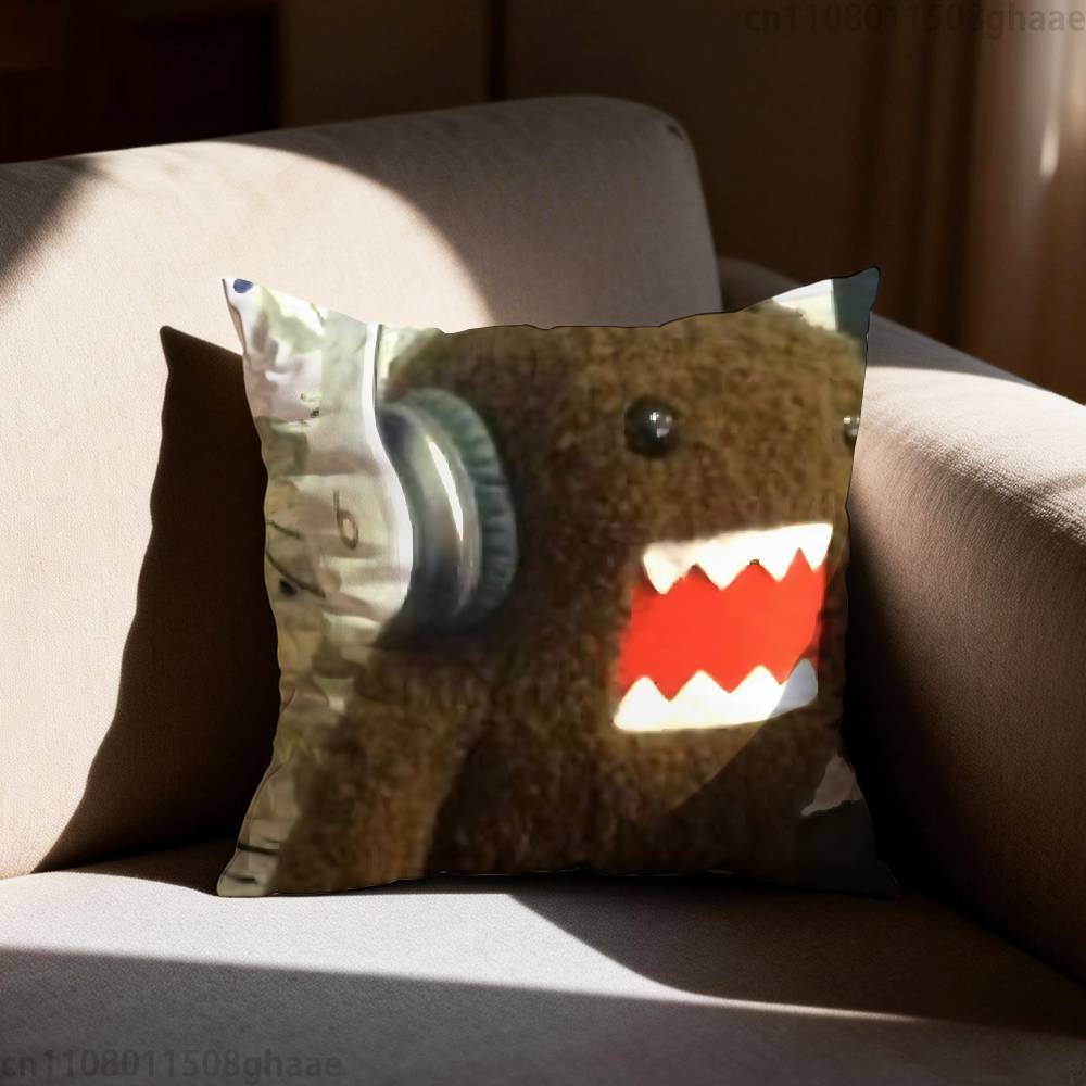 Cute Funny Domo Cartoon  Pillow Cover Living Room Sofa Cushion Cover Bedroom Room Bed Pillow Cover Home Decoration