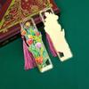 Elegant Floral Metal Bookmark with Tassel - Rose, Sunflower & Hydrangea Design