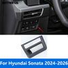 Head Light Lamp Adjustment Switch Cover Trim For Hyundai Sonata 2024 2025 2026 Carbon Fiber Bezel Sticker Interior Accessories