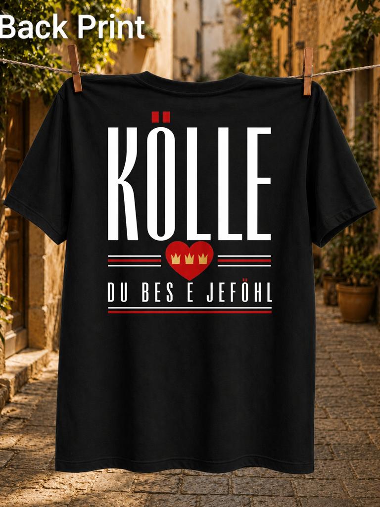 Kolle Du Bes E Jefohl Minimal Cologne Lettering Red Threecrown Heart And Clean City Pride Unisex Unisex All TShirt