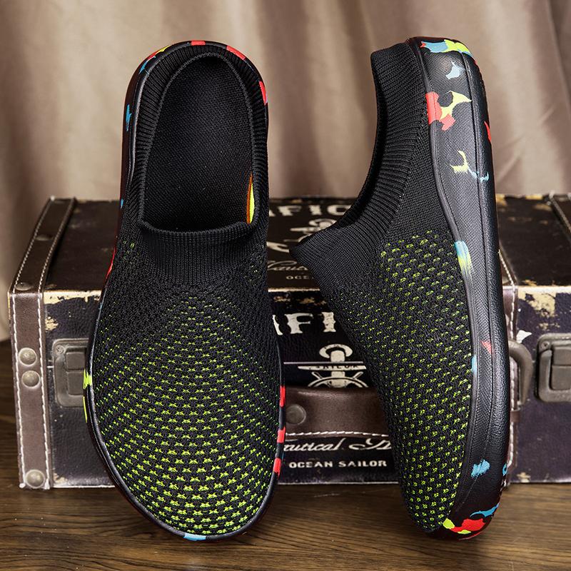 Men Slippers Wide Barefoot Summer Breathable Home Indoor Slippers Men Flats Thick Bottom Light Slides Fashion Walking Shoes
