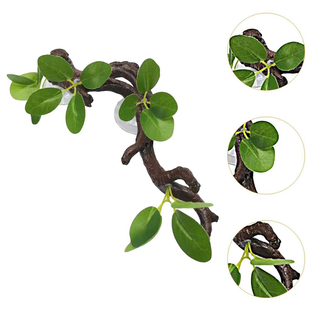 Gecko Plant Ornament Aquarium Simulation Background Snake Chameleon Lizard Terrarium Plant Decoration Climb Tree Branch Decor