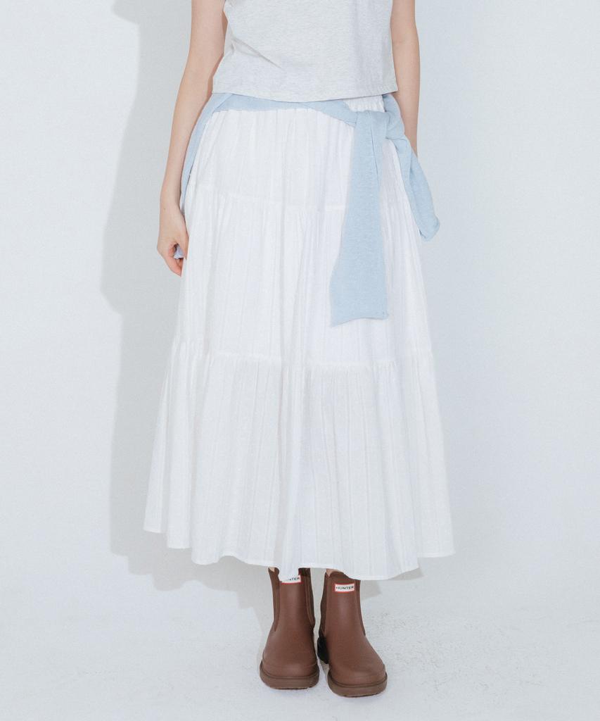 Mellotoli Dot Layered Long Skirt (2 Colors)
