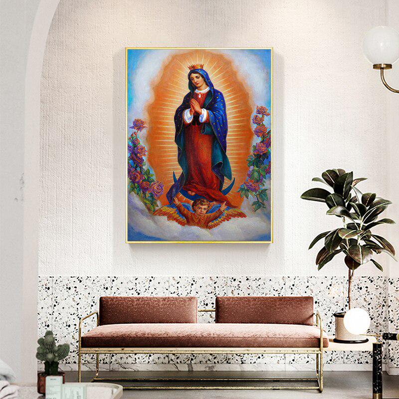 Our Lady Of Guadalupe Virgen 5D DIY Diamond Painting Religion Full Round Diamond Embroidery