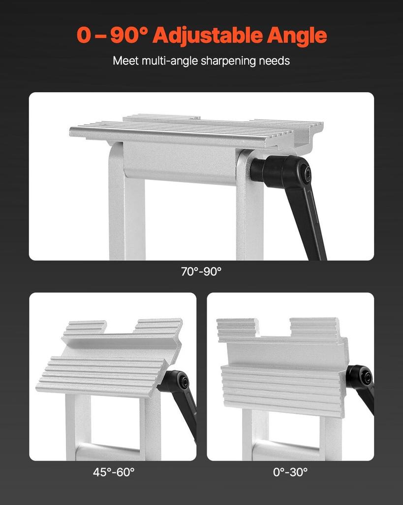 Sharpening Tool Rest Jig, Adjustable Replacement Tool Rest Sharpening Jig for 6" or 8" (152 Mm or 203 Mm) Bench Grinders with Flat Miter Slide for