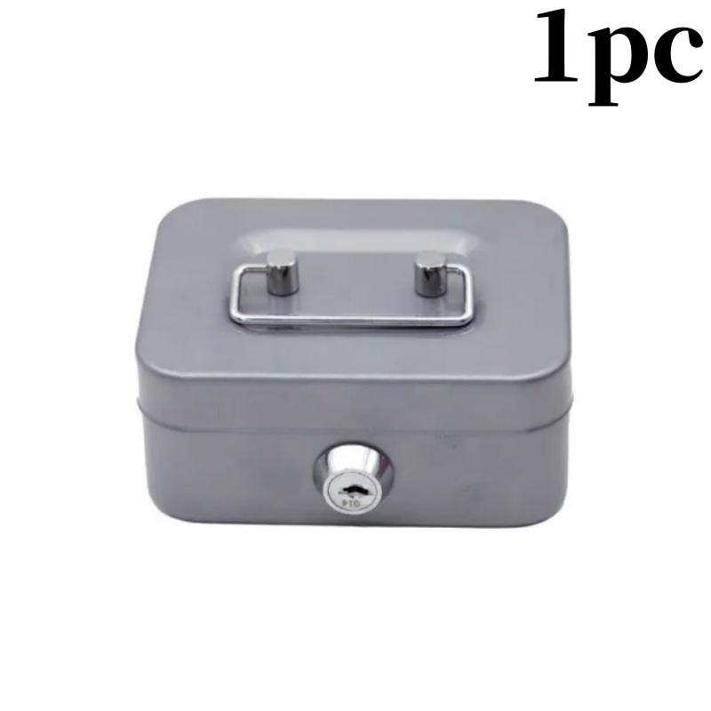 1/2 st Pengerskåp Låsbart Spargris med Nyckel Portabelt Handhållet Robust Metall Pengeförvaringslådor för Vuxna Barn Gåva