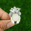 925 Sterling Silver Oval Mother Of Pearl Gemstone Boho Stackable June Birth Ring
