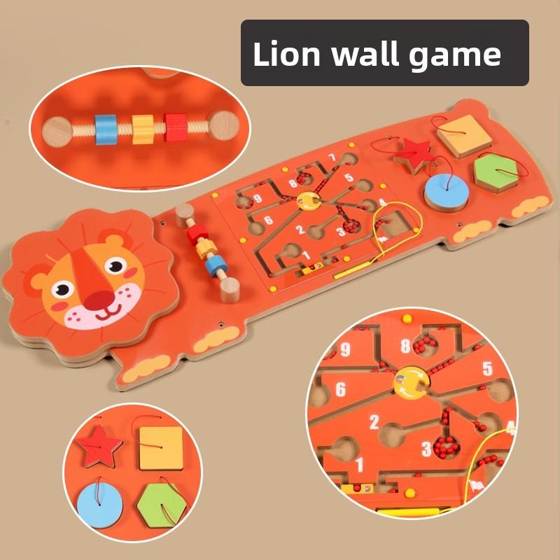 Wooden Educational Wall Toy For Kids With Puzzle Blocks For Preschool Classroom Decor