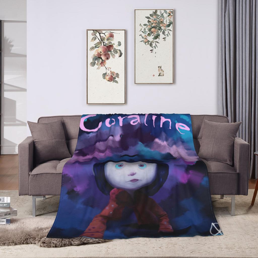 Coraline Artwork Creepy Mother Blankets Fleece Decoration  Multi-function Soft Throw Blanket for Bed Office Rug Piece