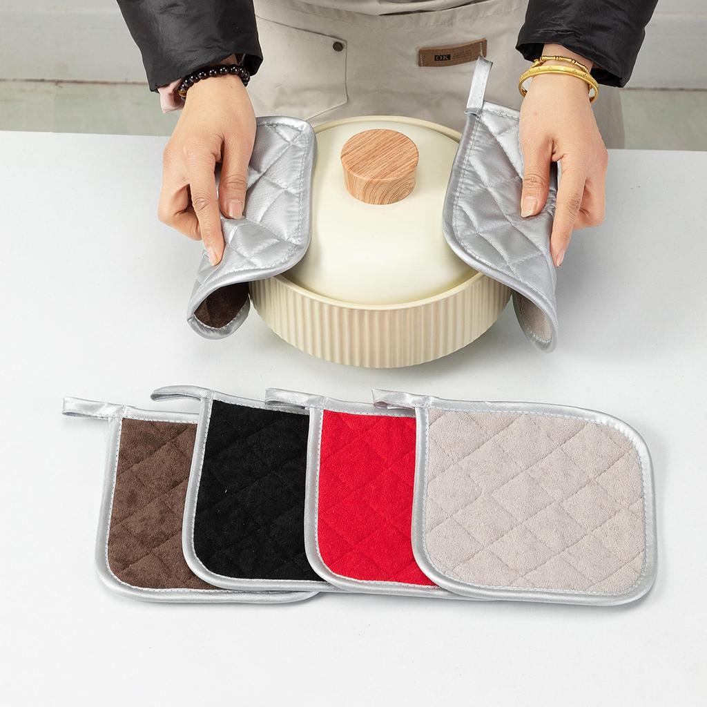 Mikrofaser-Handtuchstoff Steppbaumwolle Isolierunterlage mit Silberstoff beschichtet Verbrühschutz Topfunterlage Platzset Mikrowellenofen-Handschuhe Topfunterlage