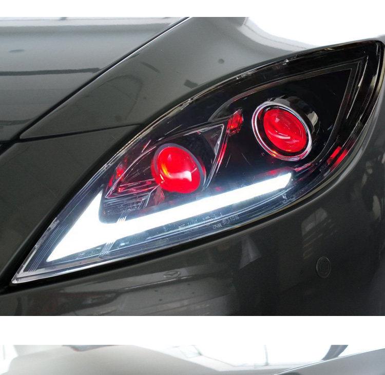 Compatible 09-16 Mazda RUIYI LED Devil Eye Projector Headlight with Flowing Turn Signal