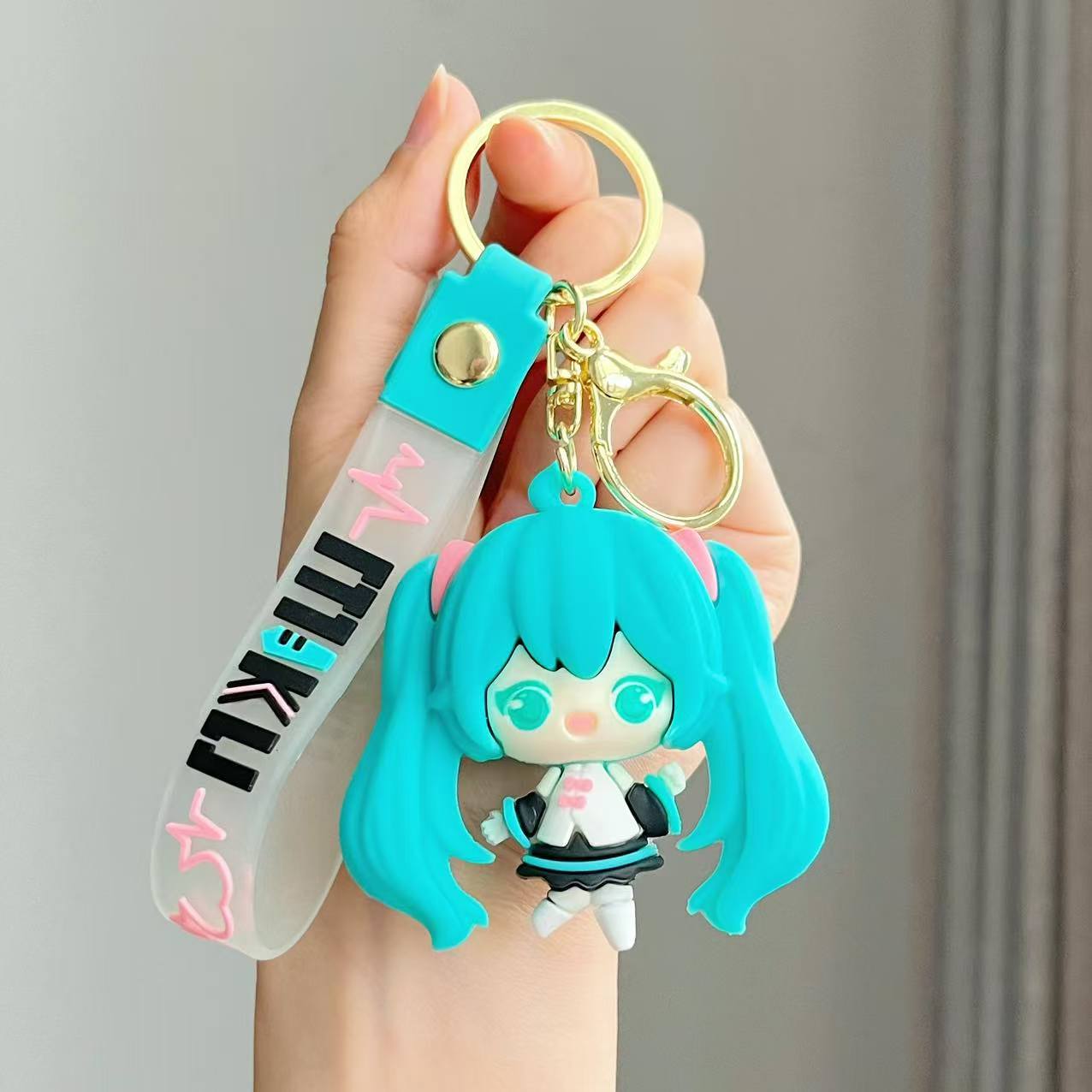 

Cartoon Hatsune Miku Keychain Pendant Creative Couple Car Backpack Keychain Accessory Gift For Women Girls Anime Vocaloid