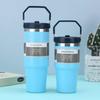 600/890ML Stainless Steel Thermos Mug With Straw Keeps Cold and Heat Thermal Mug  Car Insulated Flask Water Tumbler for Outdoor