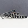 Men's and Women's European & American Punk Style Leather Belt with Flower Rivet and Eyelet Design
