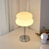 Vintage Cream-Style Hamburger Table Lamp – Retro Egg-Tart Shaped Dimmable Bedside Light for Bedroom & Living Room.
