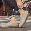 Fashion Men's Casual Shoes Suede Patchwork Leather Sports Shoes Breathable Round-toed Lace-up Lightweight  and Comfortable Walking Shoes