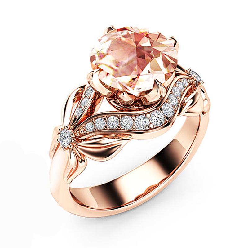 Fashion Micro Diamond Ring Ring Rose Gold Zircon Ring
