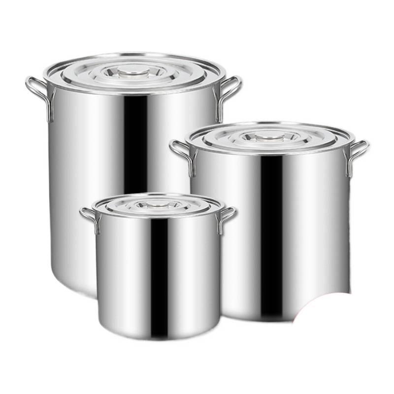 Stal Nierdzewna 304 Bardzo Gruba Garnek do Zupy z Pokrywką - Duża Pojemność Garnek do Rosół i Przechowywanie Oleju/Ryżu do Użytku Domowego lub Komercyjnego