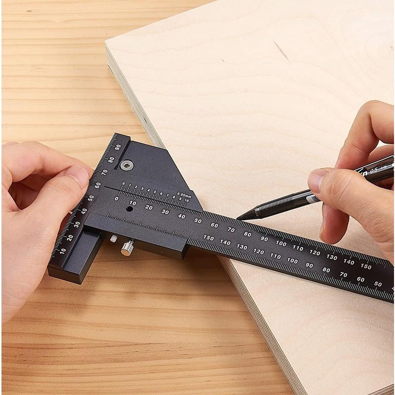 Aluminum Alloy T-rule Carpentry Scribing Ruler Multifunctional Measuring Caliper