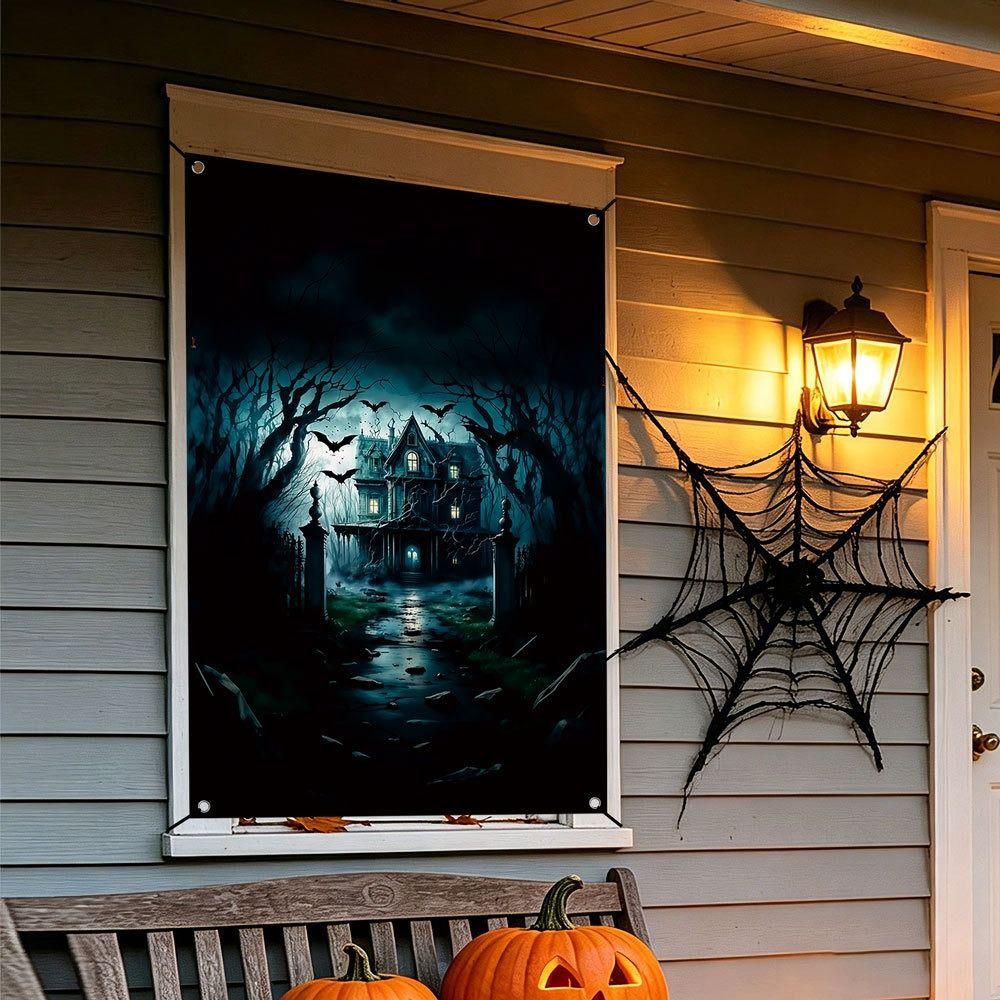 Multicolor Fake Window Banner Large Size Halloween Party Backdrop Party Ornament