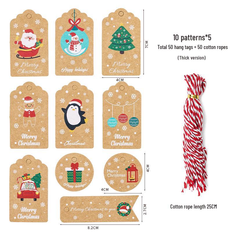 Thickened Santa Claus Christmas Hang Tags - Gift Decoration Cards