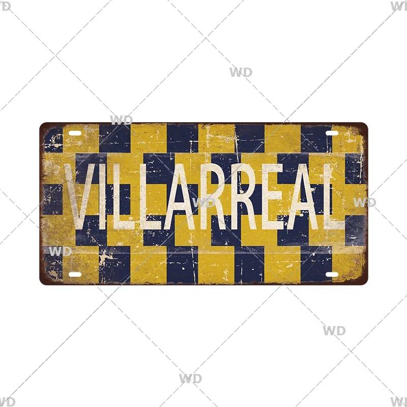 Spain City Metal Sign Licenses Plate Plaque Metal Vintage Tin Sign BARCELONA/MADRID/SEVILLE Flag Bar Pub Man Cave Club Poster