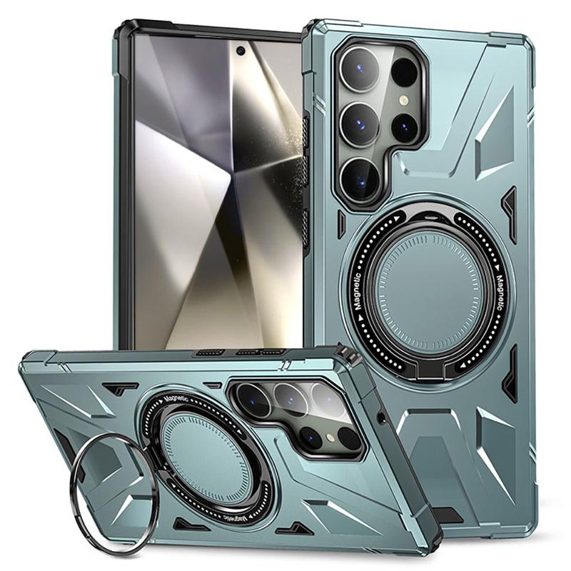 

For Magsafe Shockproof Ring Holder Phone Case For Samsung Galaxy S24 S23 Ultra Plus FE Armor Wireless Charging Magnetic Cover S23 FE
