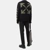 Men's Off-White FW21 Arrow Pattern Round Neck Pullover Wool Sweater Loose Fit Black OMHE088F21KNI0011055