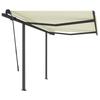 VidaXL Automatic Retractable Awning and Posts 3x2.5 M Cream 3070107
