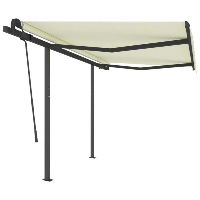 VidaXL Automatic Retractable Awning and Posts 3x2.5 M Cream 3070107