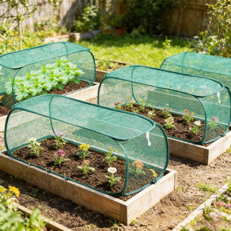 Anti-Bird Pop Up Mesh Plant Protector for Garden Vegetables with 8 Ground Nails