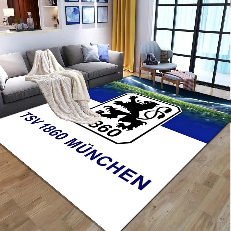 1860 München Fußballverein Muster Teppich, Innen-/Außenmatte, für Picknick, Spielzimmer, Schlafzimmer, Büro, Wohnzimmer, Heimdeko Teppich, Geburtstagsgeschenk